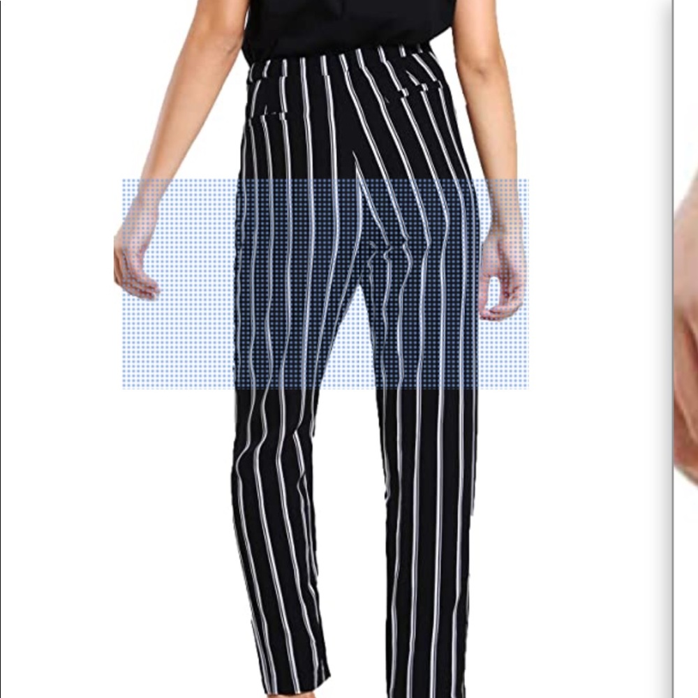 2/25$***H&M black and white pull up stripes pants